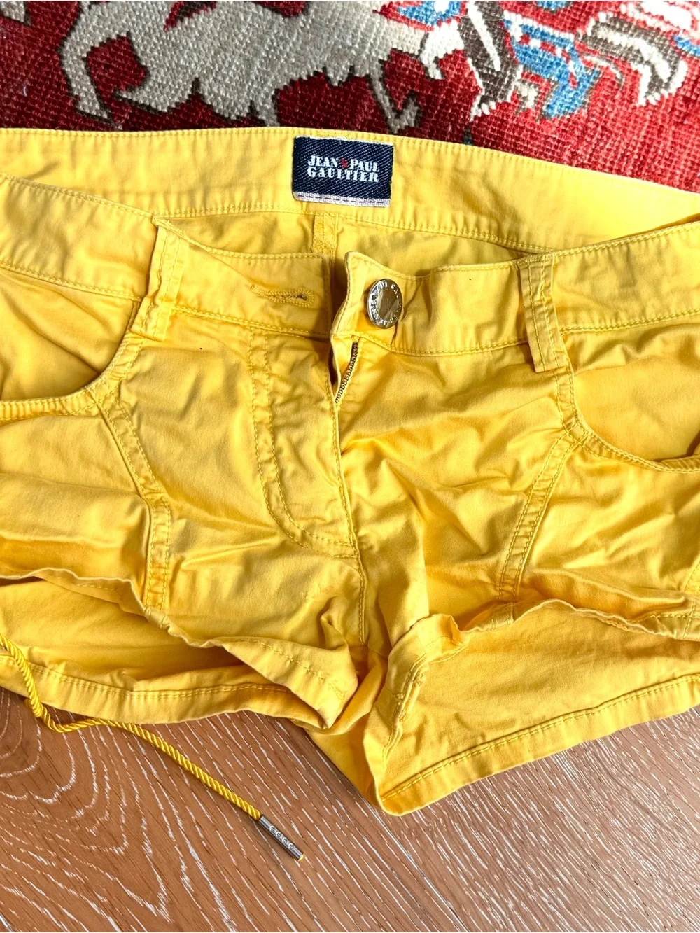 Jean Paul Gaultier Bright Yellow Cotton Jean Shorts
